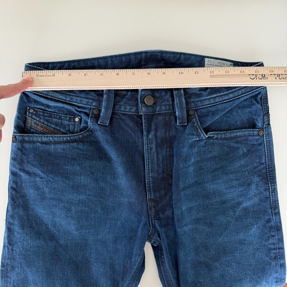 Diesel Jeans Mens 29 Blue Thavar Slim Skinny 3D Denim Made in Italy 26'' Inseam - Picture 12 of 15